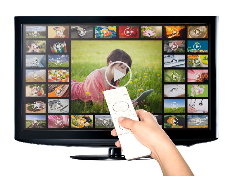 Video on Demand VOD service on TV television concept